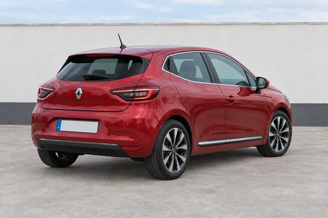 Renault Clio Vermelho Flamme, traseira a três quartos